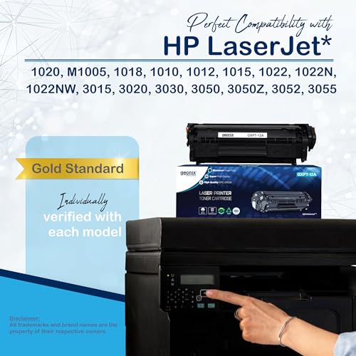 GEONIX 12A Laser Printer Cartridge Compatible with 1020, M1005, 1018, 1010, 1012, 1015, 1022, 1022N, 1022NW, 3015, 3020, 3030, 3050, 3050Z, 3052, 3055 / 12A Cartridge/Black - Image 2