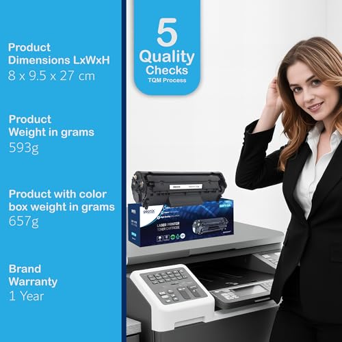GEONIX 12A Laser Printer Cartridge Compatible with 1020, M1005, 1018, 1010, 1012, 1015, 1022, 1022N, 1022NW, 3015, 3020, 3030, 3050, 3050Z, 3052, 3055 / 12A Cartridge/Black - Image 5