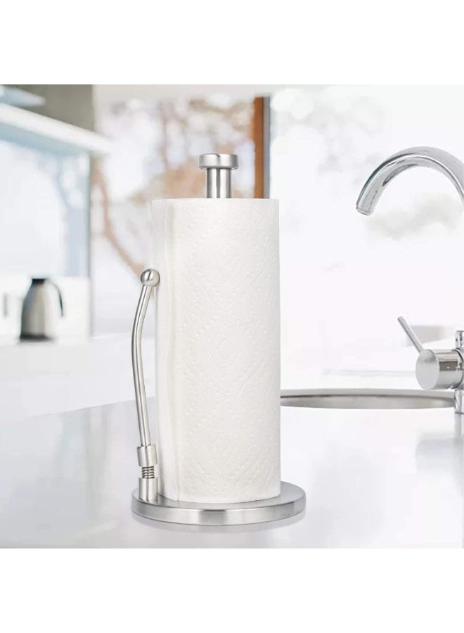U-HOOME Kitchen Paper Towel Holder Countertop, Stainless Steel Standing Paper Towel Organizer Roll Dispenser for Kitchen Home Dining Table - Image 4