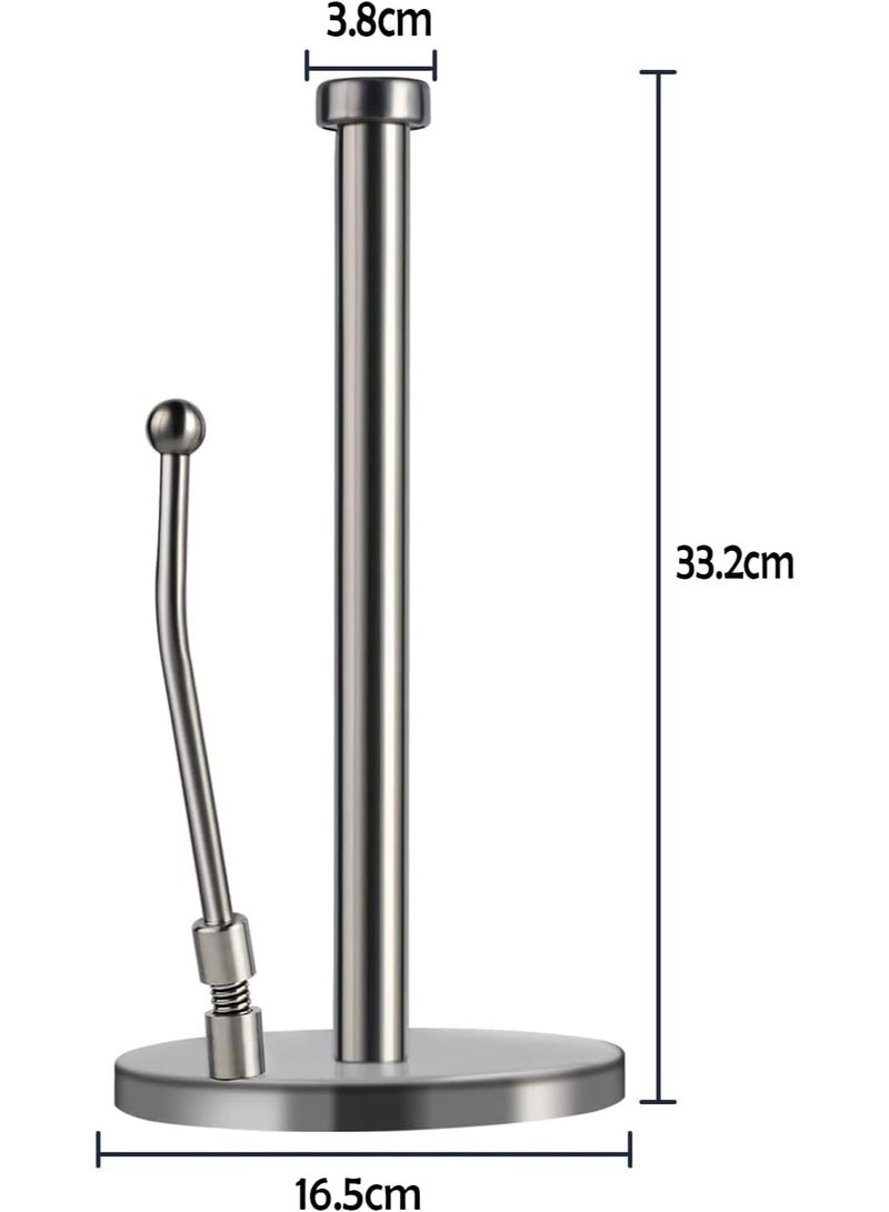 U-HOOME Kitchen Paper Towel Holder Countertop, Stainless Steel Standing Paper Towel Organizer Roll Dispenser for Kitchen Home Dining Table - Image 2