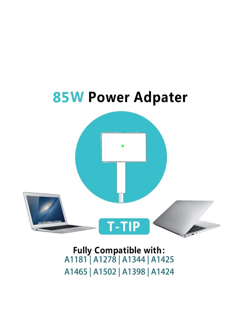 Ntech NTECH Compatible for Macbook Pro/Air Charger 85W T-Tip Magsafe 2 Replacement Charging Power Adapter For MacBook 13" & 15" & 17" LATE 2012 Fit For A1181/A1278/A1344/A1425  - Image 2