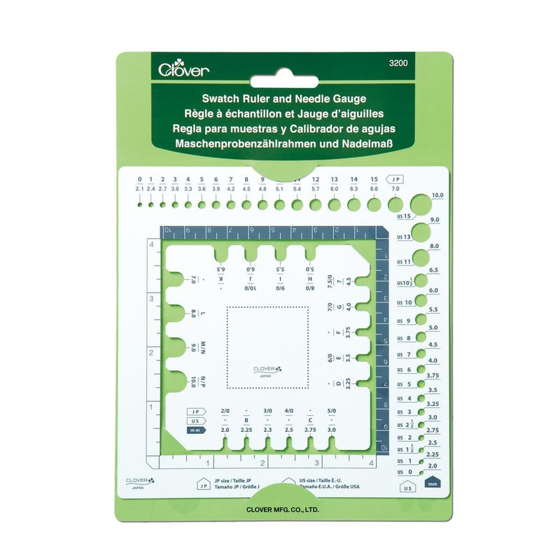 Clover Swatch Ruler & Needle Gauge, White - Image 1