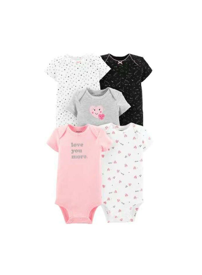 Baby Boys Girls Clothes Infant Romper Bodysuit One-Piece Funny Cute Outfit，5-Pack