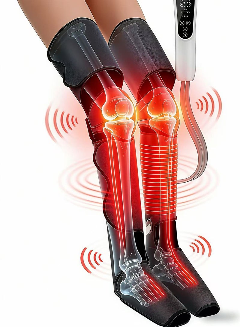 2 in 1 Leg Massager with Air Compression, Leg Massager for Blood Circulation and Pain Relief,The Leg massage device have 3 Intensity Levels, 3 Vibration Functions, 6 Modes and 6 Modes Leg Massage and The Leg massaging machine have 3 in 1 Corded Connection.(The perfect gift for the whole family) - Image 1