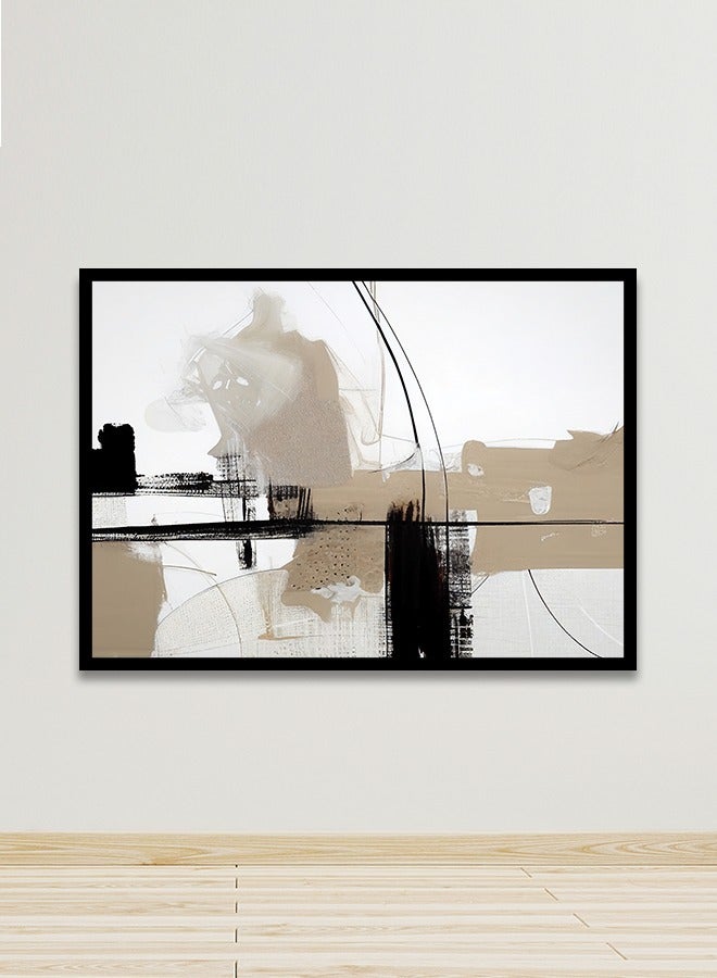 ماركتنا لوحة جدارية قماشية فنية لتزيين الحائط بتصميم تجريدي مع برواز اسود مجوف مقاس 120x80سم قطعة واحدة - Image 1