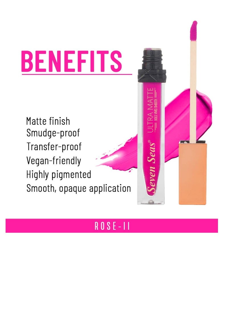 Seven Seas Seven Seas Ultra Smooth Matte Liquid Lipstick Smooth Lip Color Weightless Finish Long Lasting Matte Liquid Lipstick for Women Rose 2  - Image 4