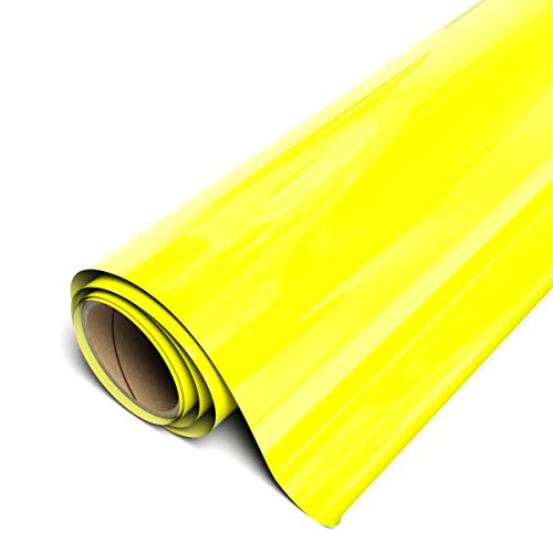 Siser EasyWeed Heat Transfer Vinyl 118 x 30ft Roll Fluorescent Yellow Compatible with Siser Cricut Silhouette and Other CraftProfessional Cutters CPSIA Certified