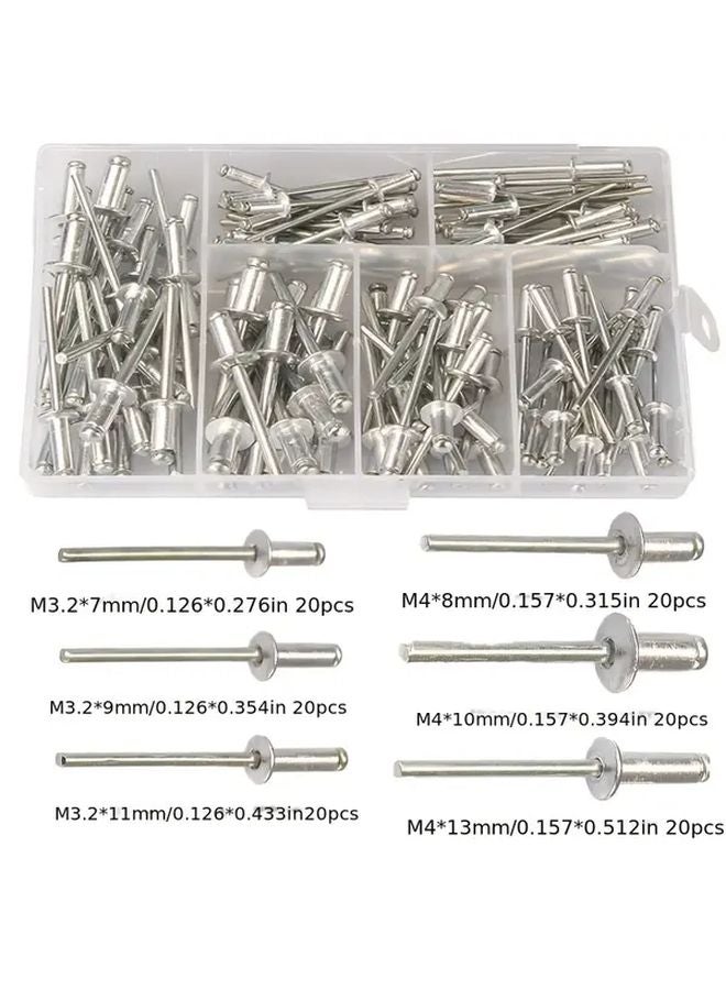 120pcs Rivet Set Durable Metal Alloy Manual Tool Kit For Solid Metal Connections - Image 3