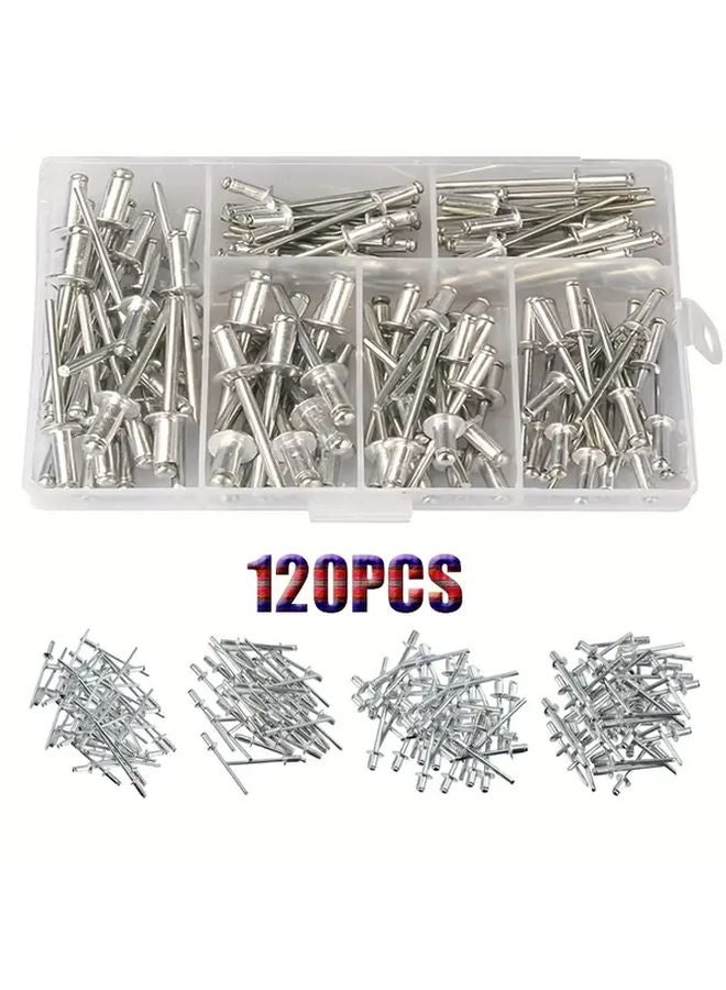 120pcs Rivet Set Durable Metal Alloy Manual Tool Kit For Solid Metal Connections - Image 1