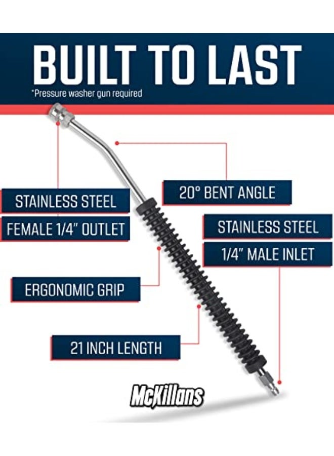 أذر مانيوفاكتشرر مكيلانز عصا تمديد غسالة تستخدم ضغط المياه مزودة بمقبس توصيل سريع 1/4 بوصة، تتوافق مع مدافع رغوة الثلج - Image 3