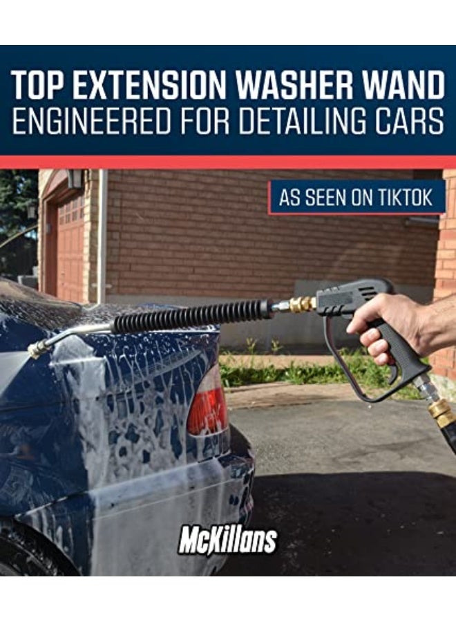 أذر مانيوفاكتشرر مكيلانز عصا تمديد غسالة تستخدم ضغط المياه مزودة بمقبس توصيل سريع 1/4 بوصة، تتوافق مع مدافع رغوة الثلج - Image 5