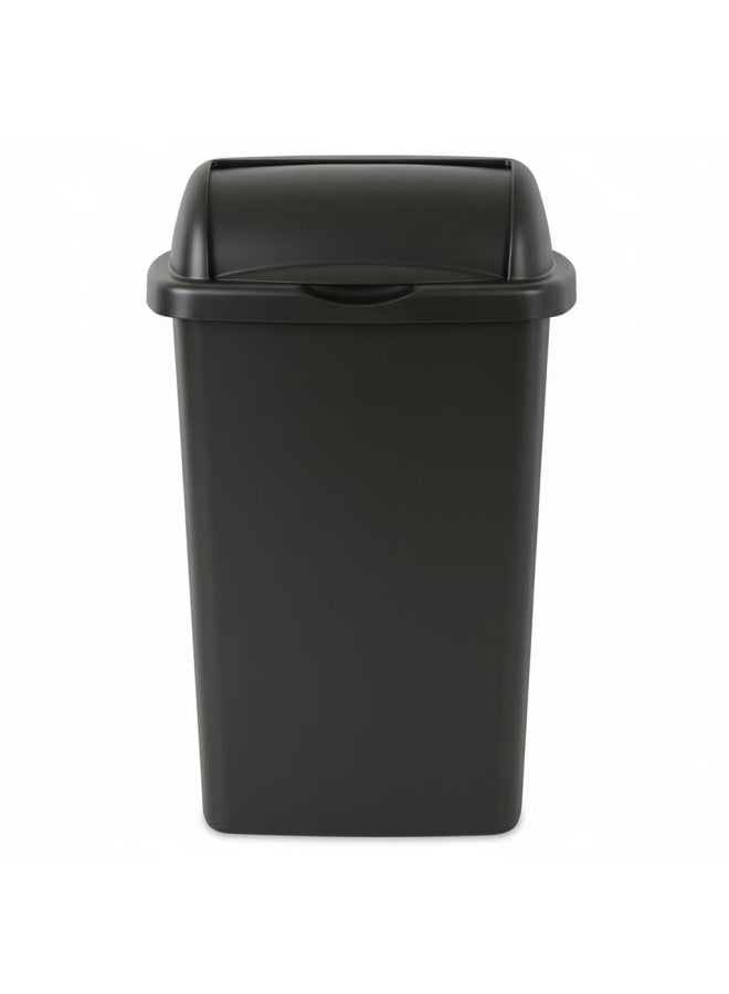 واكيمي سلة مهملات سوداء بسعة 30 لترًا مع غطاء قابل للطي - سلة مهملات عصرية ذات سعة كبيرة، للتحكم في الروائح، تصميم موفر للمساحة للمطبخ والمكتب وغرفة النوم والسكن الجامعي - Image 2