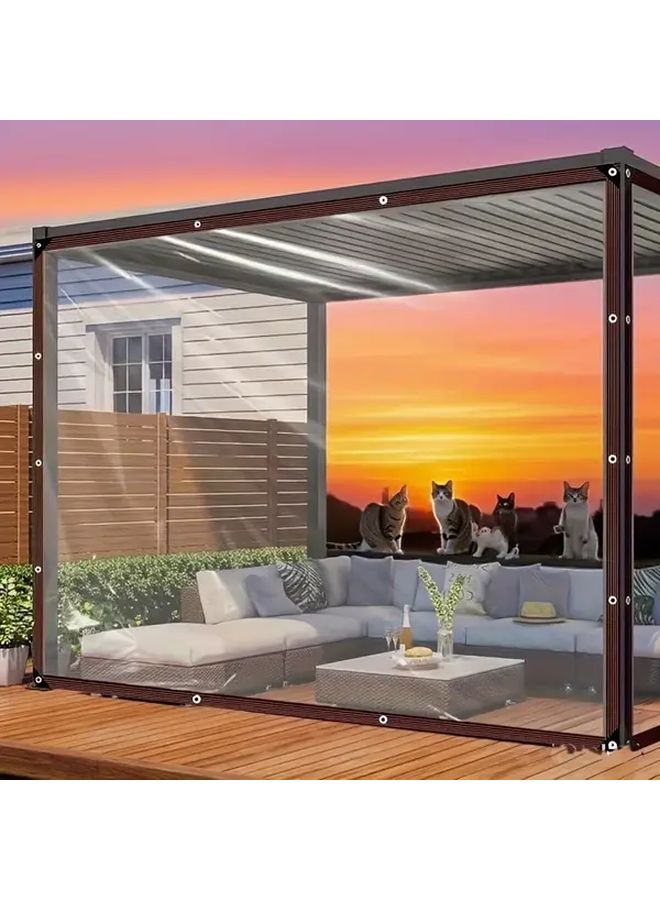 Heavy Duty Reinforced Plastic Film 3 01m x 3 01m Windproof Rainproof Transparent Cover - Image 1