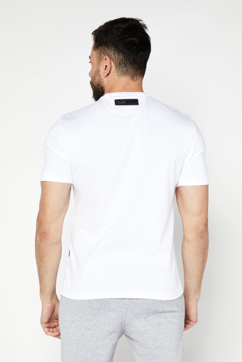 PHILIPP PLEIN Plein Sport Men Sportswear Fit Short Sleeve Training T-Shirts, White - Image 2