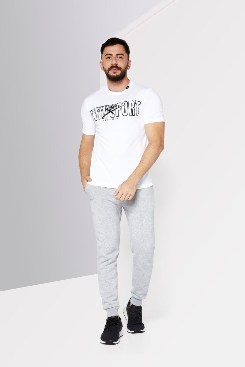 PHILIPP PLEIN Plein Sport Men Sportswear Fit Short Sleeve Training T-Shirts, White - Image 4