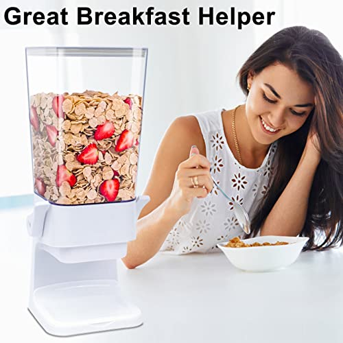Zeadesign Cereal Dispenser Countertop 2Pc, Cereal Containers Storage, 5L Organization and Storage Containers for Kitchen, Dry Food Dispenser for Rice, Grains, Nuts, Snack,Oatmeal, Pet food, White - Image 2