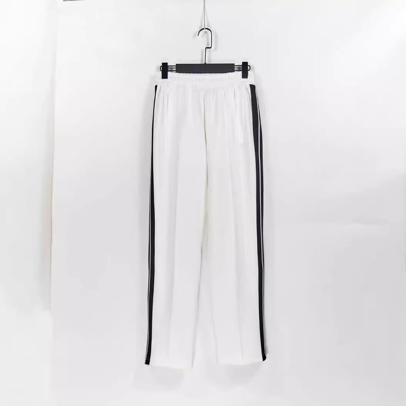 24Ss Trendy Brand High Street Angel Black And White Stripesd Letters Casual Loose Pants For Men And Women With Elastic Waist Pants - Image 3