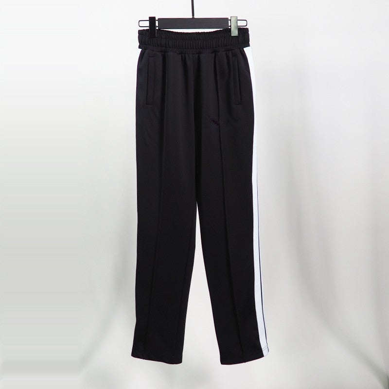 24Ss Trendy Brand High Street Angel Black And White Stripesd Letters Casual Loose Pants For Men And Women With Elastic Waist Pants - Image 4