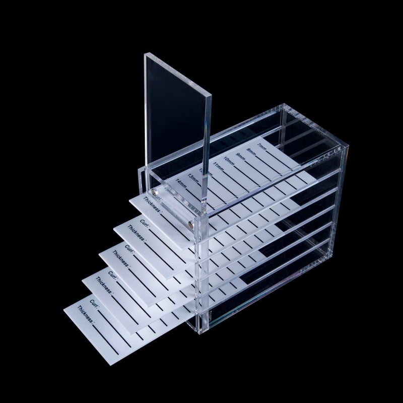OLACHIKKO Lash Organizers and Storage Upgraded Design Lash Tray for Lash Extensions with magnet cover Clear Small Acrylic 5Layer Transparent Lash Tiles for Lash Extension