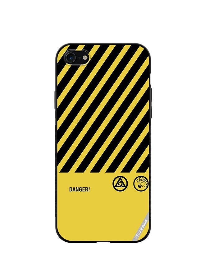 VR CREATIVE Protective Case Cover For Apple iPhone SE (2022) Danger Sign Design Multicolour - Image 1