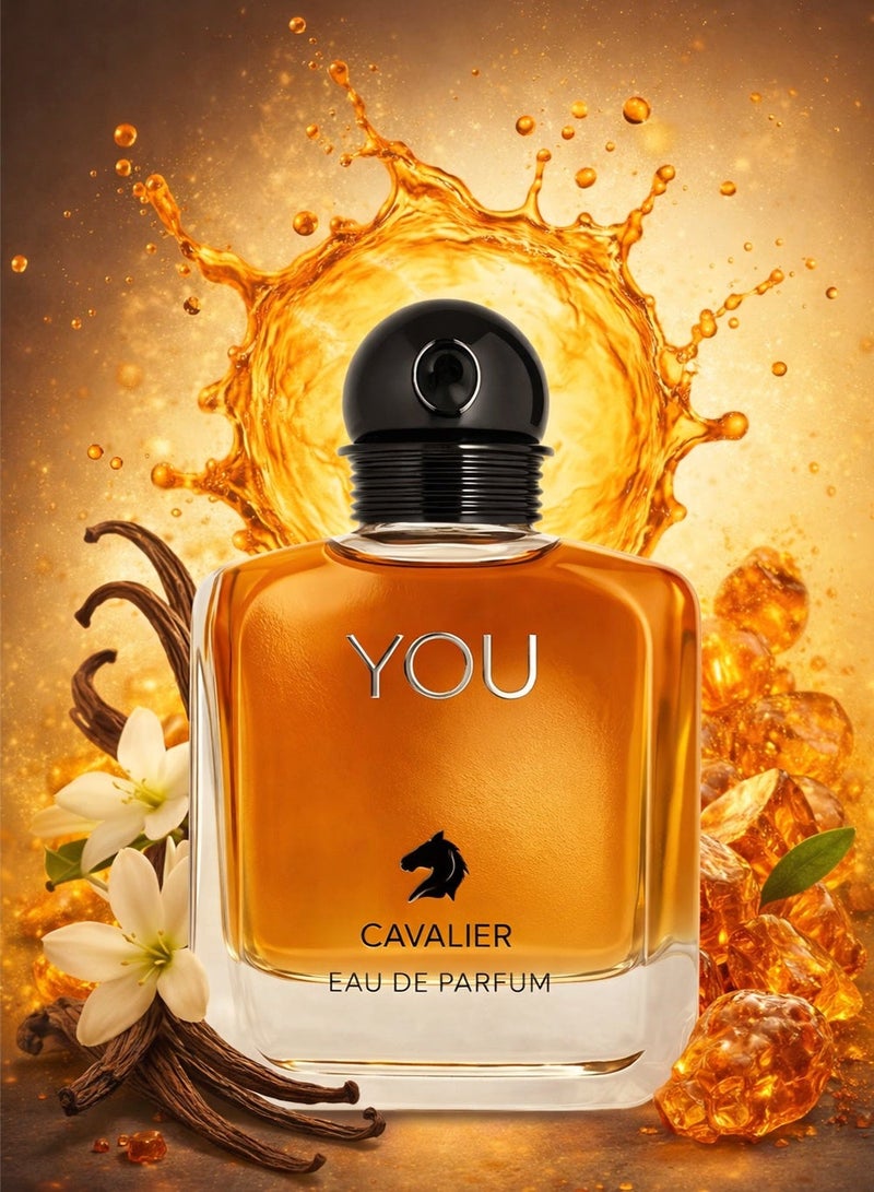 كافاليير بيرفيوم عطر سيجنتشر للرجال، ذا كافالير يو، أو دو بارفان، 100 مل | عطر يدوم طويلًا للرجال بنفحات الفانيليا والعنبر والقرفة - Image 1
