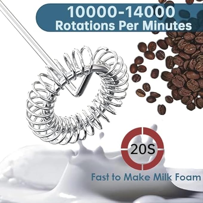 hayapoint Rechargeable Milk Frother  Handheld Electric Coffee Foam Maker Mini Drink Mixer  Whisk For Lattes Cappuccino Matcha Hot Chocolate  Cream Blending - Image 3