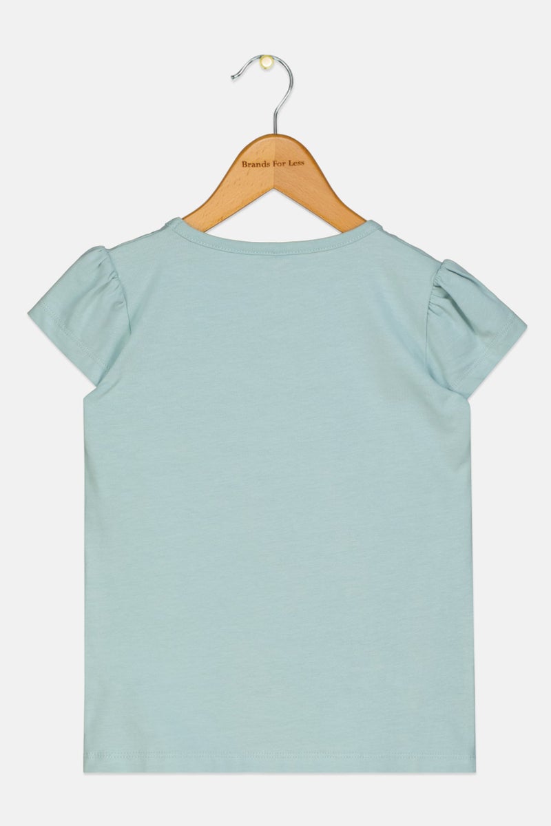 NAME IT Disney Toddlers Girl Short Sleeve Minnie Mouse Top, Sage Green - Image 2