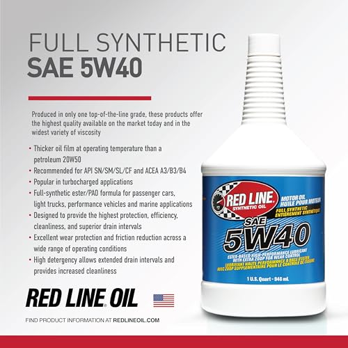 Red Line 15404 SAE 5W40 Fully Synthetic Motor Oil - 1 Quart - Image 3