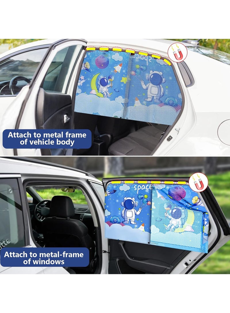 general 2 Pieces Side Window Magnetic Car Curtains, Baby SUV Cartoon Double Layer Car Curtains, Heat and UV Protection Car Curtains, Baby Window Shades - Image 5
