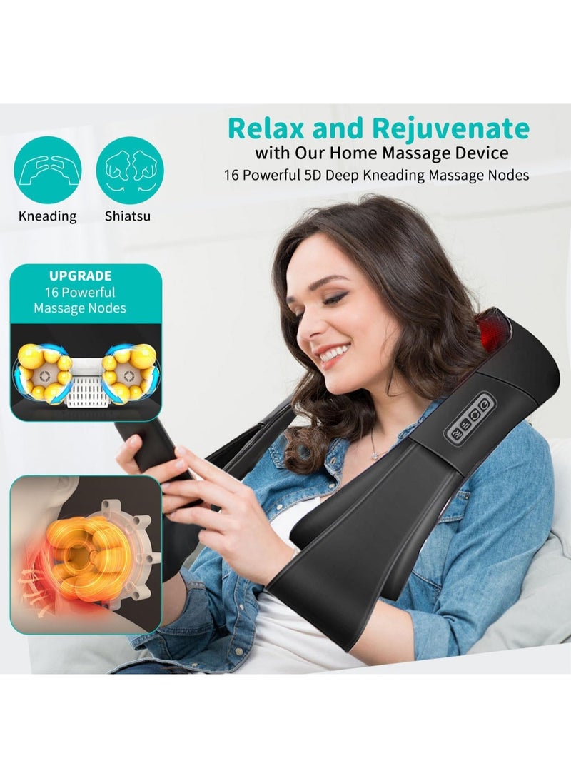 Electric 5D Shiatsu Neck and Back Massager with Heat - Deep Tissue Kneading Shoulder Massage System - Multifunctional Body Relief for Leg, Foot & Muscle Pain - Professional Health Gift for Men & Women - Image 2