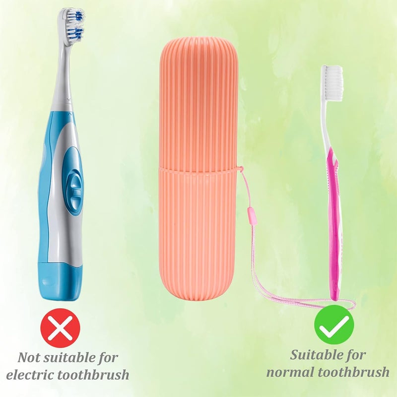 Sunenlyst 2Pcs Travel Toothbrush Holder, Portable Toothbrush Case for Traveling, Camping, Business Trip and School, Multifuction Toothbrushes Toothpaste Set with Two Colors (Green and Orange) - Image 3