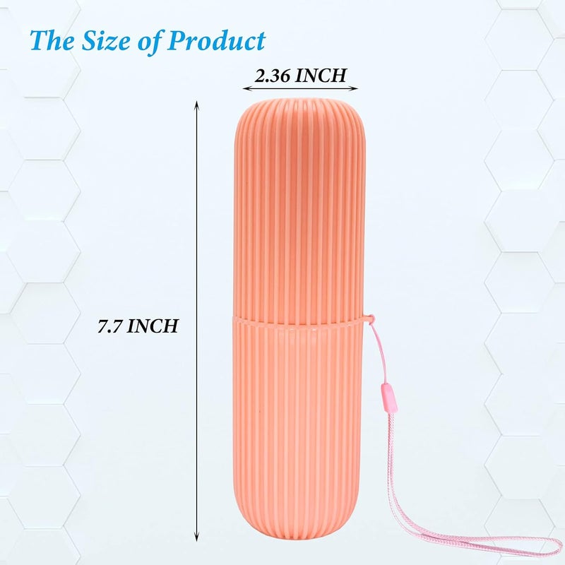 Sunenlyst 2Pcs Travel Toothbrush Holder, Portable Toothbrush Case for Traveling, Camping, Business Trip and School, Multifuction Toothbrushes Toothpaste Set with Two Colors (Green and Orange) - Image 2