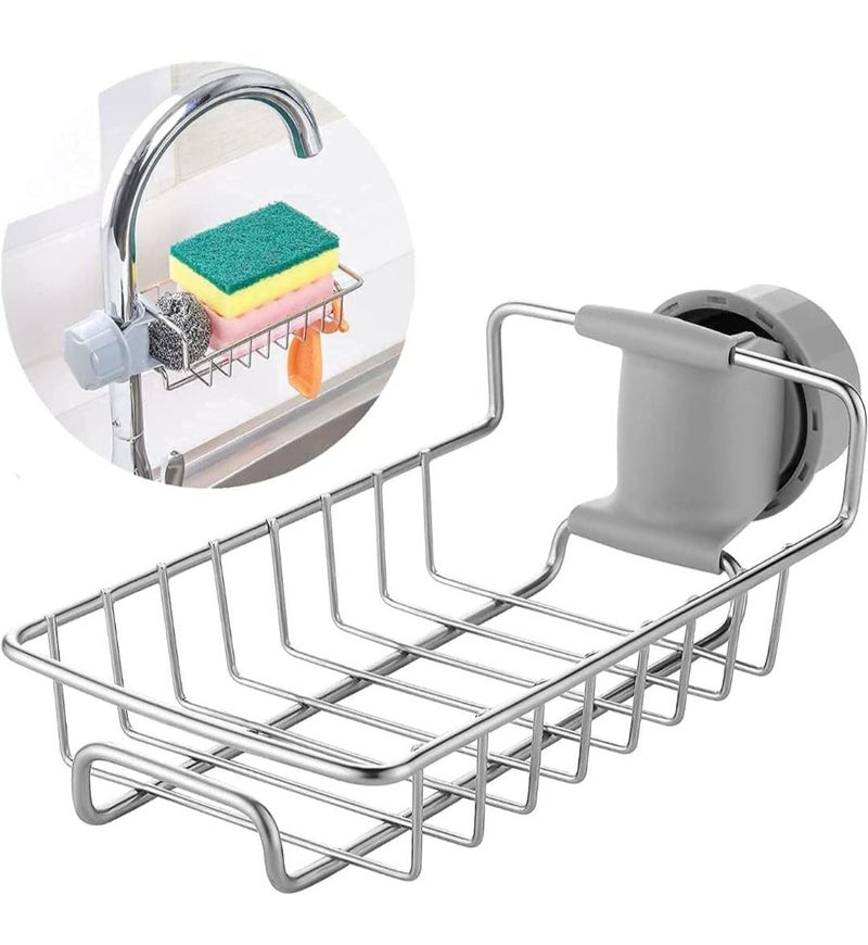 FLOPRO Stainless Steel Faucet Caddy Basket Rack, Sponge Holder - Image 1