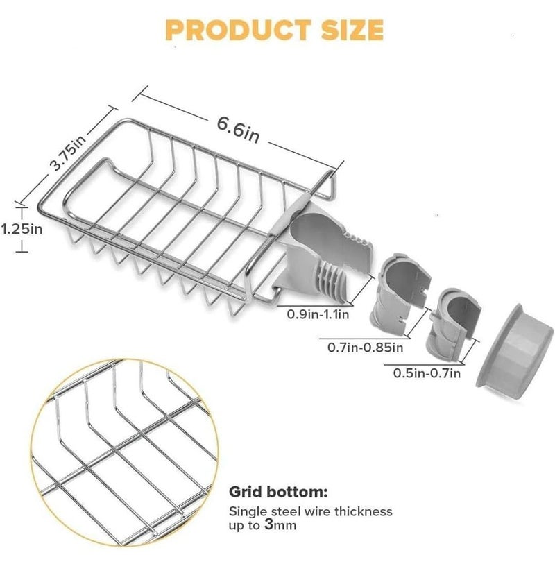 FLOPRO Stainless Steel Faucet Caddy Basket Rack, Sponge Holder - Image 5