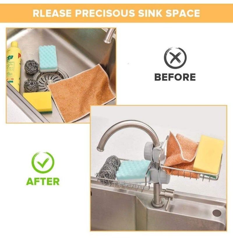 FLOPRO Stainless Steel Faucet Caddy Basket Rack, Sponge Holder - Image 3