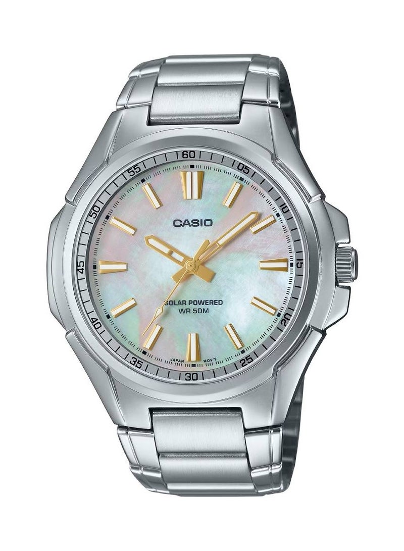 CASIO ساعة رجالية انالوج تعمل بالطاقة الشمسية من الستانلس ستيل MTP-RS100S-7AV - Image 1