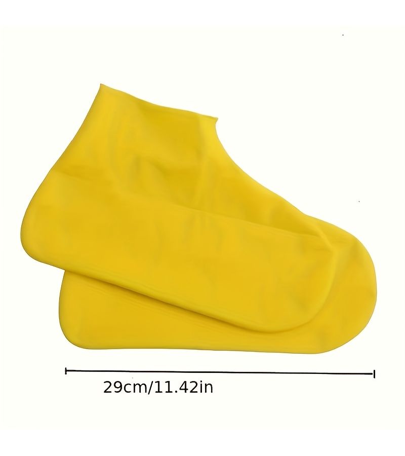 Size L Yellow 8 Pair Reusable Slip Resistant Shoe Covers For Rainy Day Hikes Commutes And Dog Walks - Image 2