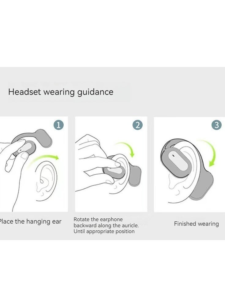 Generic New Style Ear-hook Air Conduction Wireless Bluetooth Headset Without Earphones (Black)  - Image 3