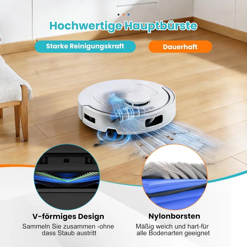 22 قطعة من الملحقات لمكنسة Ecovacs Deebot T30C Omni / T30C Omni Gen2 / T30C الروبوتية، فرشاة رئيسية واحدة، 6 أكياس غبار، 6 قطع قماش مسح، 4 مرشحات، 4 فرش جانبية، فرشاة تنظيف - Image 3