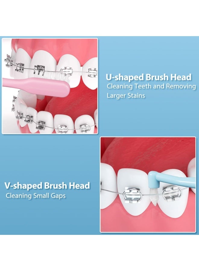 Zikra 6 Pcs Tufted Toothbrush, Double Ended Orthodontic Toothbrushes, V-Trim Bristles Toothbrushes, Single Tufted Tapered Tooth Brush, Manual Toothbrush for Teenage Adults, for Braces Detail Cleaning - Image 3