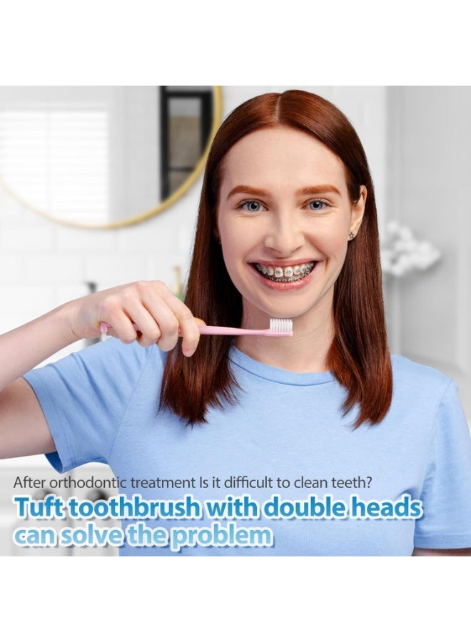 Zikra 6 Pcs Tufted Toothbrush, Double Ended Orthodontic Toothbrushes, V-Trim Bristles Toothbrushes, Single Tufted Tapered Tooth Brush, Manual Toothbrush for Teenage Adults, for Braces Detail Cleaning - Image 4