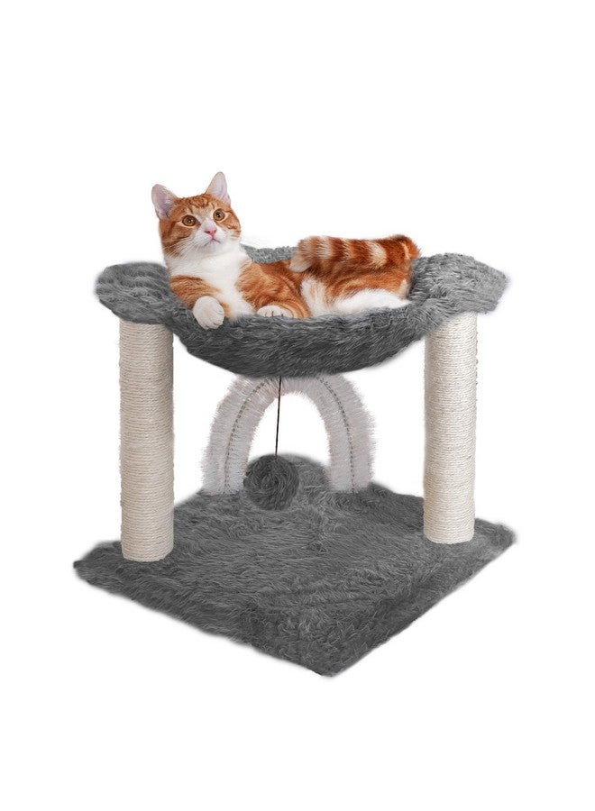 ساحة لعب بطول 15.75 بوصة للقطط التي تعيش في المنزل، وأعمدة خدش من نبات السيزال، وفرشاة تنظيف ذاتية، ولعبة - ساحة لعب تفاعلية من Tiger Tough Hammock - فضية، مقاس واحد - Image 1