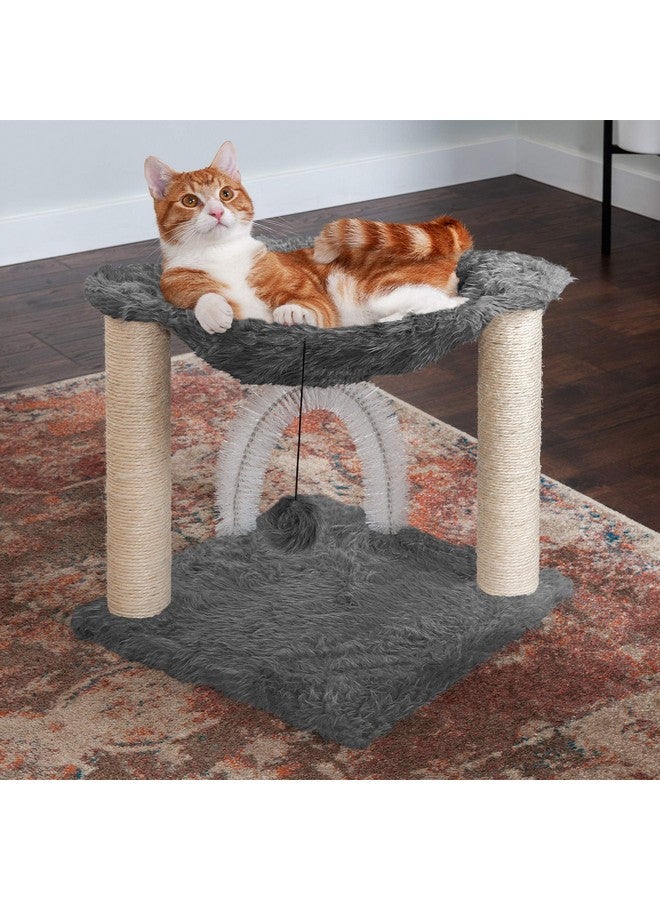 ساحة لعب بطول 15.75 بوصة للقطط التي تعيش في المنزل، وأعمدة خدش من نبات السيزال، وفرشاة تنظيف ذاتية، ولعبة - ساحة لعب تفاعلية من Tiger Tough Hammock - فضية، مقاس واحد - Image 3