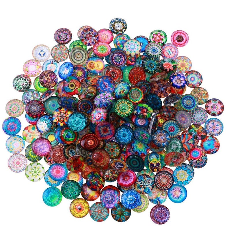 SUPVOX 200pcs Mixed Mosaic Tiles Glass Mosaic Tile Assortment for DIY Crafts Crystal Mosaic Supplies 14mm - Image 2