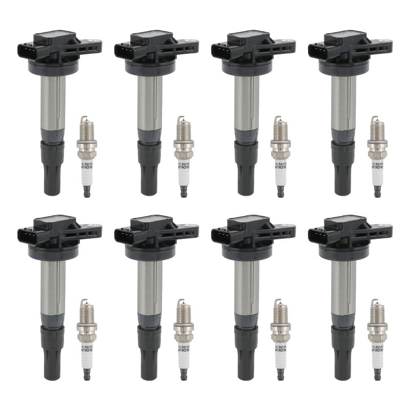 DICMIC Set of 8 Ignition Coil Pack Spark Plug Compatible With Jaguar SType XF XJ8 XJR XK XK8 XKR Land Rover LR3 Range Rover Sport V8 42L Replace UF519 4744015 4526466 AJ83415 AJ87644