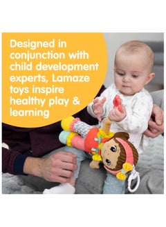 Lamaze My Friend Jasmine: Car Seat and Stroller Hanging Toy, Soft Baby Doll with Crinkle Features and Rattle Flower, Perfect for Sensory and Motor Skill Development, Suitable for Ages 0 Months and Up  - Image 4
