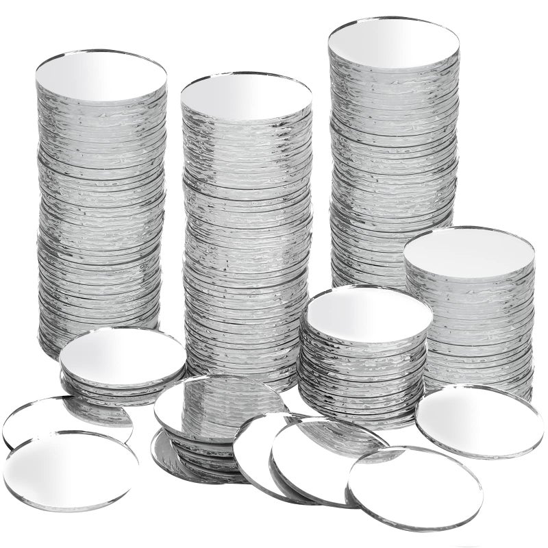 Youeon Youeon 200pcs Small Round Glass Mirrors 1 Inch Round Mirror for Cafts Mini Circle Mosaic Mirror Tiles for DIY Projects Traveling Framing Decoration