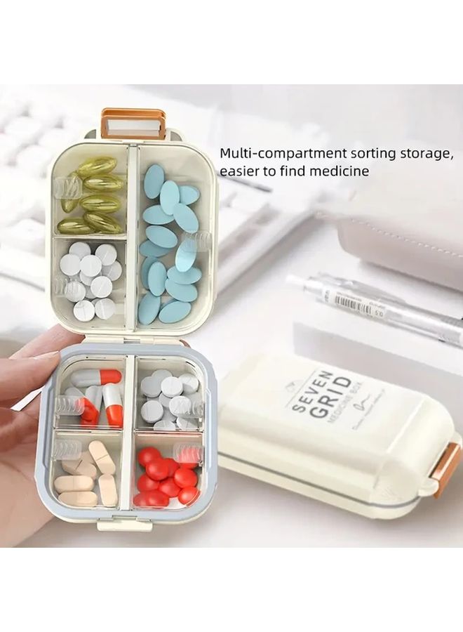 Large Green 7 Day Pill Organizer Box Weekly Medicine Case With Lid And Labels - Image 3