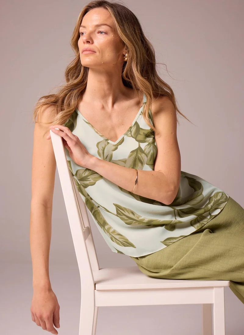 Matalan Et Vous Leaf Pattern Cami Top