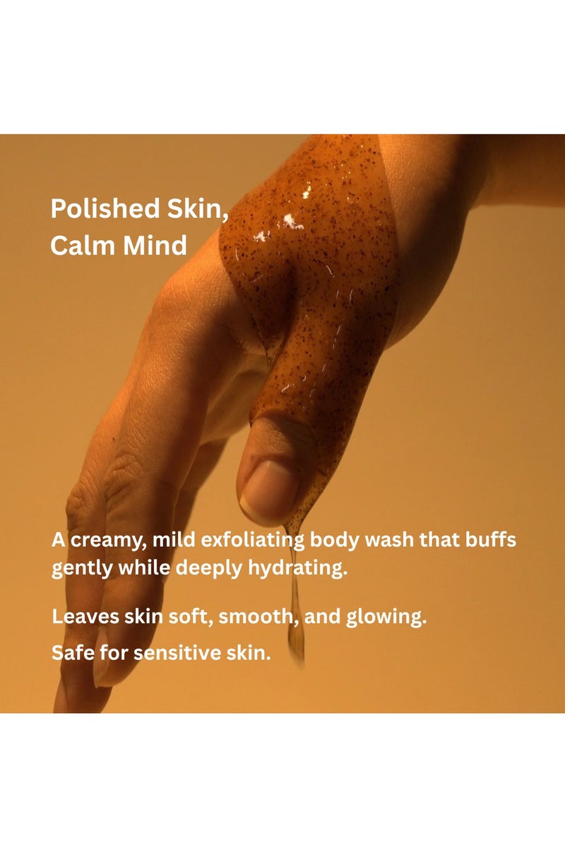 TOUN28 Meditating Body Scrub Wash, Gentle Exfoliating Body Cleanser with Sandalwood, Hibiscus & 8 Essential Oils, 100% Recycled Bottle, Vegan Korean Body Care for all Skin Types, 300ml - Image 3